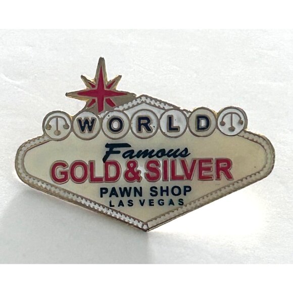 World Famous Gold & Silver Pawn Shop Las Vegas Souvenir Enamel Lapel Pin - Picture 1 of 3